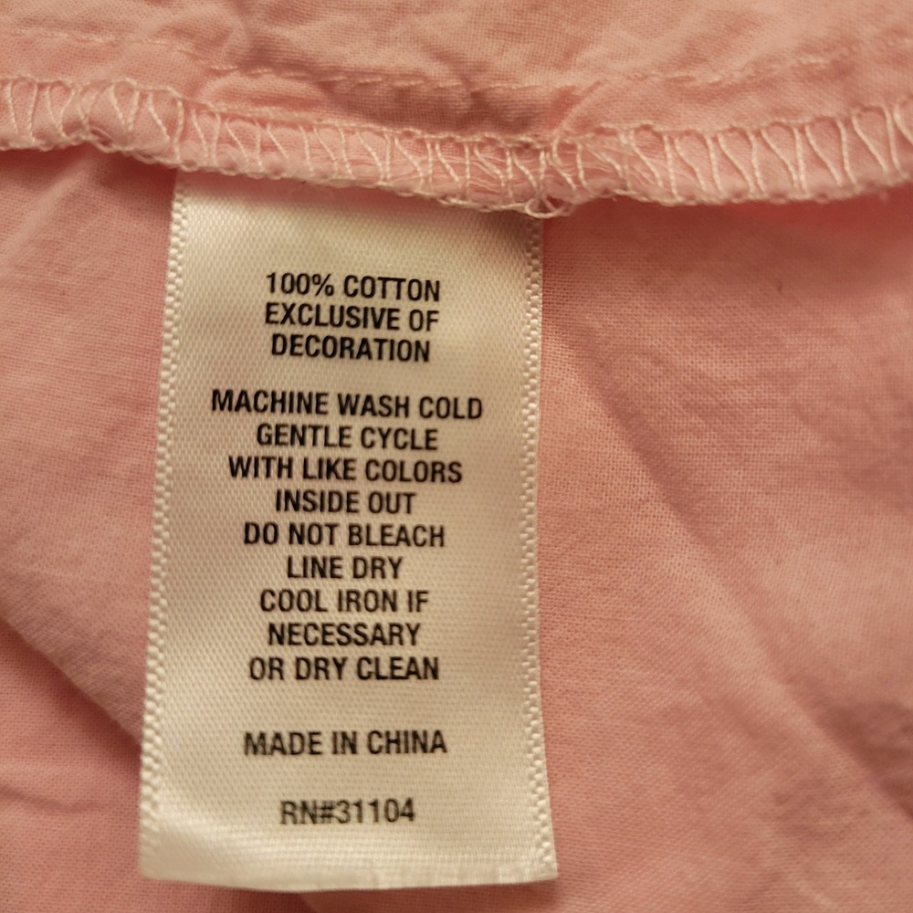 Crown Ivy L Shirt Dress Pink Eyelet Tiered Cotton Mini Cottage Boho Chic Summer - Picture 6 of 7